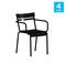 Flash Furniture Black All-Weather Steel Dining Chair, 4PK 4-XU-CH-10318-ARM-BK-GG - alternate 7